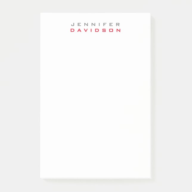 Stylish Professional Modern Name Post-it Notes (Front)