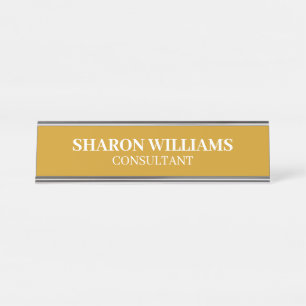 Stylish Professional Mustard Yellow Simple Desk Desk Name Plate