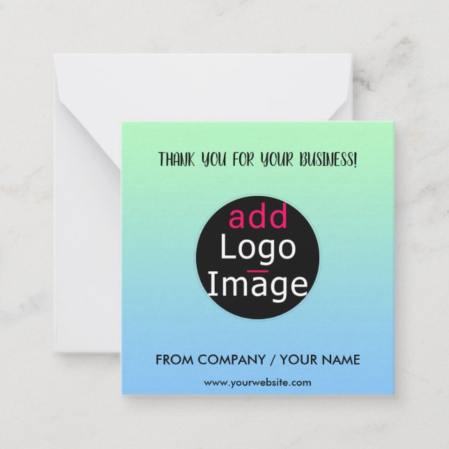 Stylish Professional Thank You Custom Gradient   Card (Front)