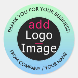 Stylish Professional Thank You Custom Gradient Classic Round Sticker