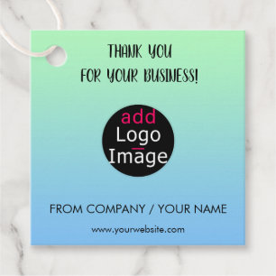 Stylish Professional Thank You Custom Gradient  Favour Tags