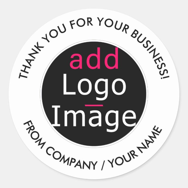 Stylish Professional Thank You Customized Classic Round Sticker (Front)