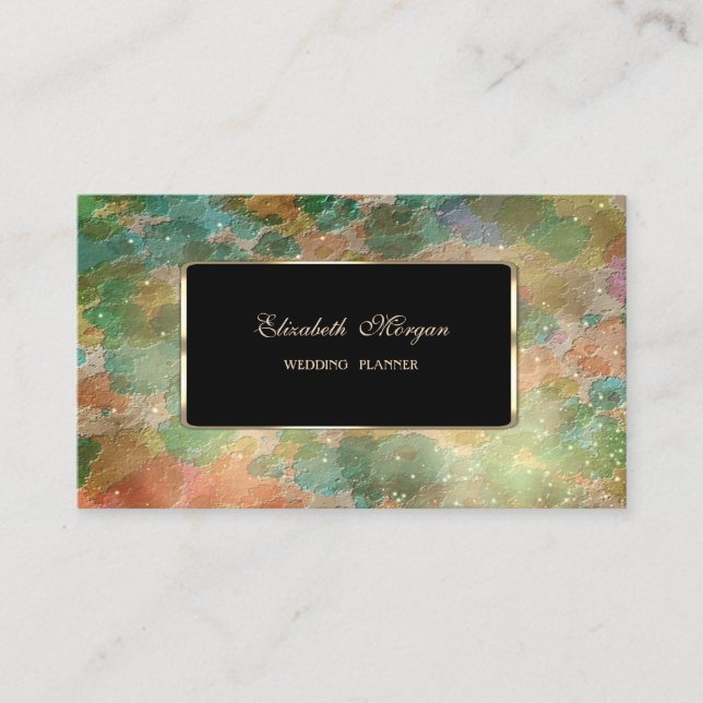 Stylish Professional Watercolor Splashes, Frame Business Card (Front)