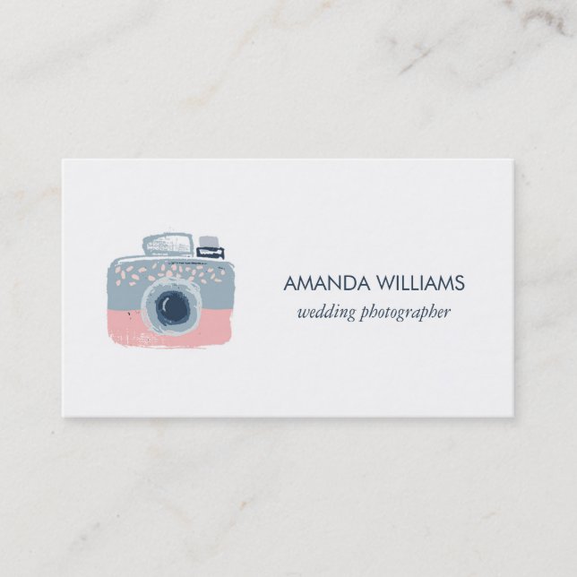 Stylish Professional Wedding Photographer Business Card (Front)