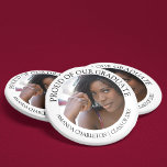 Stylish Proud Of Our Graduate | Photo  2 Inch Round Button<br><div class="desc">A simple yet elegant graduation button personalized with your favourite photograph of your graduate and typography that reads 'proud of our graduate' their class and their name.</div>