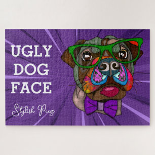 Stylish Pug ugly dog face 1000 piece  Jigsaw Puzzle