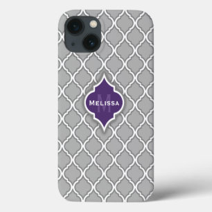 Stylish Purple and Grey Moroccan Tile Pattern Case