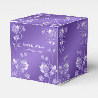 Stylish Purple Floral Favour Box