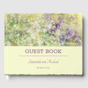 Stylish Purple Floral  Guest Book