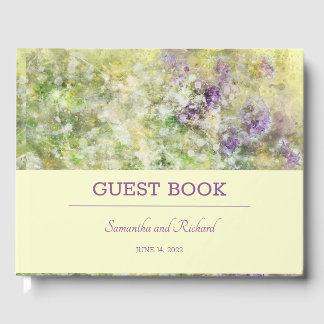 Stylish Purple Floral Guest Book