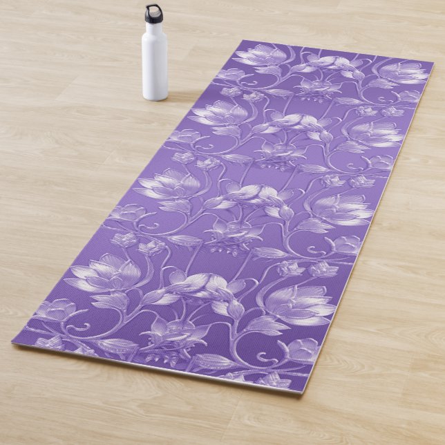 Stylish Purple Floral Yoga Mat (In Situ)