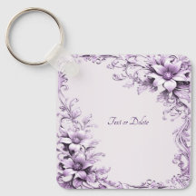 Stylish Purple Flowers Keychain