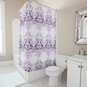 Stylish Purple Flowers Shower Curtain