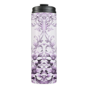Stylish Purple Flowers Thermal Tumbler