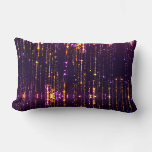 Stylish Purple Glitter Gold Mogern Sparkl Lumbar Pillow