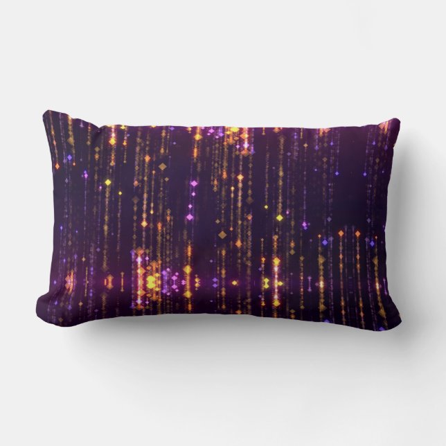 Stylish Purple Glitter Gold Mogern Sparkl  Lumbar Pillow (Front)