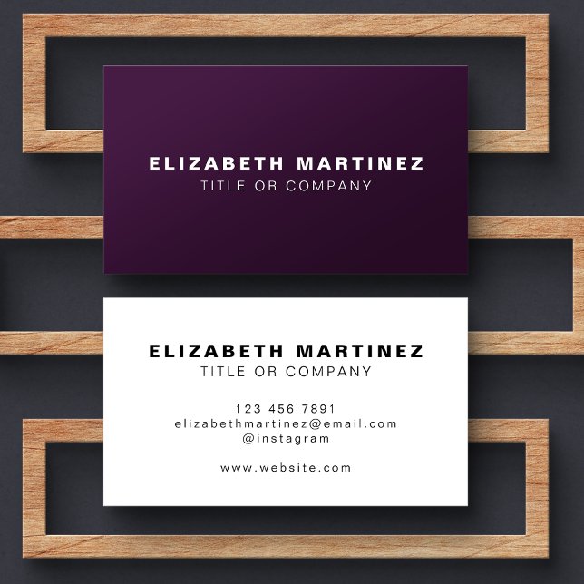 Stylish Purple Modern Front and Back Personalized Business Card (Creator Uploaded)
