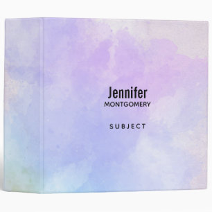Stylish Purple Pink Blue Abstract Watercolor Binder