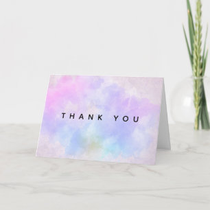 Stylish Purple Pink Blue Watercolor Thank You Card