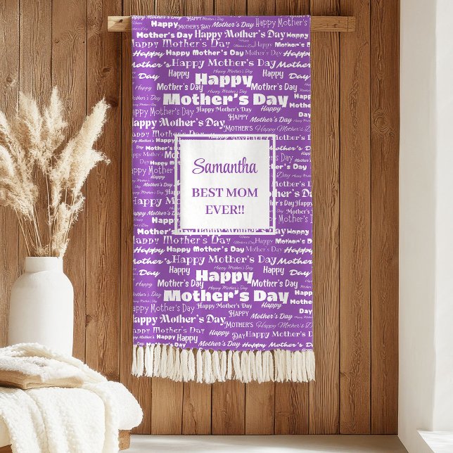 Stylish Purple Script Mother’s Day Gift Grandma Sherpa Blanket (Stylish Purple Script Mother’s Day Gift Grandma Sherpa Blanket)
