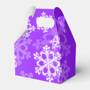 Stylish Purple Snowflakes Modern Christmas pattern Favor Box
