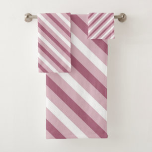 Stylish Purple Stripe Pattern Chic Bath Towel Set