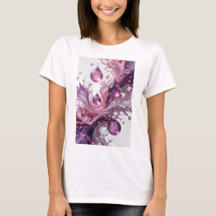 Stylish Purple WATER DROP Slogan Tee