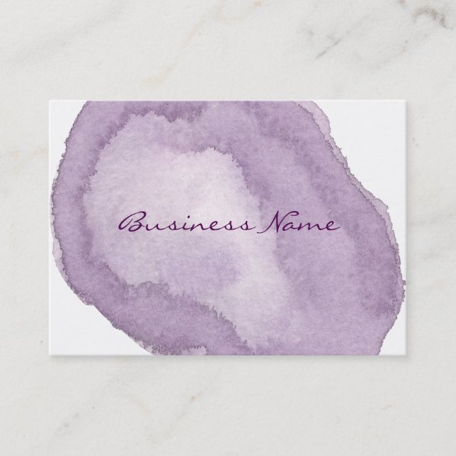 Stylish Purple Watercolor Business Card (Front)