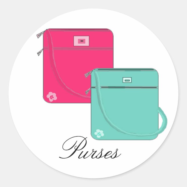 Stylish Purses Classic Round Sticker (Front)