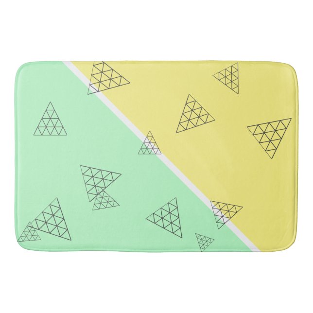 Stylish Pyramid Triangle Geometry Pastel Bath Mat (Front)