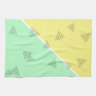 Stylish Pyramid Triangle Geometry Pastel Kitchen Towel