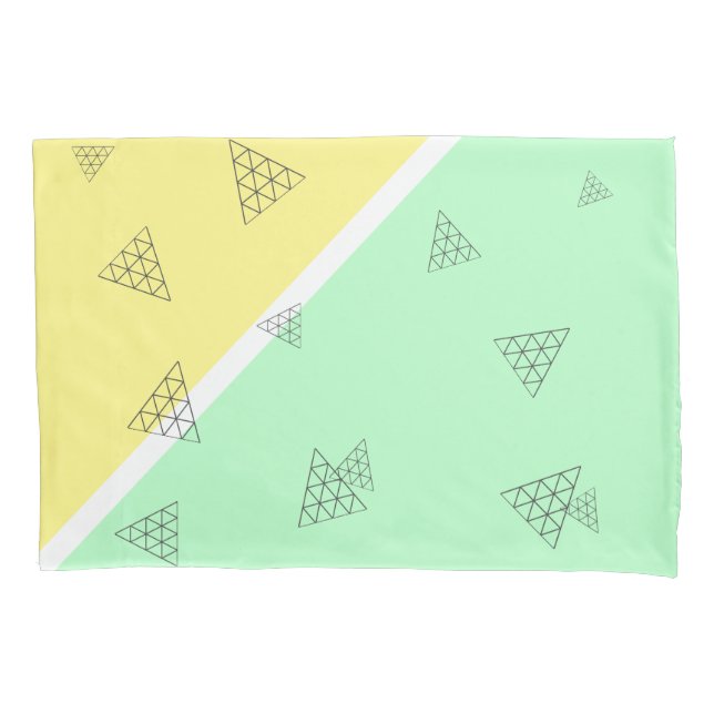 Stylish Pyramid Triangle Geometry Pastel Pillowcase (Front)