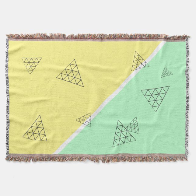 Stylish Pyramid Triangle Geometry Pastel Throw Blanket (Front)