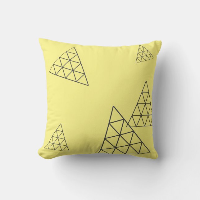 Stylish Pyramid Triangle Geometry Pastel Throw Pillow (Front)