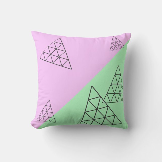 Stylish Pyramid Triangle Geometry Pastel Throw Pillow (Front)