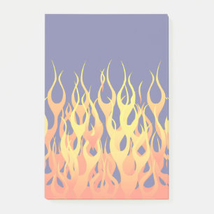 Stylish Racing Flames Fire on Navy Blue Post-it Notes