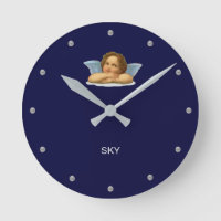 Stylish Raphael Cherub on Navy Blue
