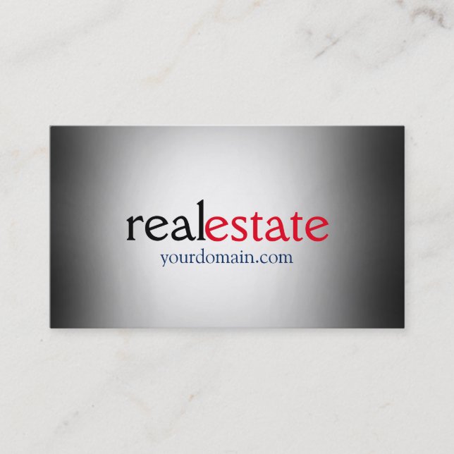 Stylish Real Estate Agent Trendy Professional Grey Business Card (Front)