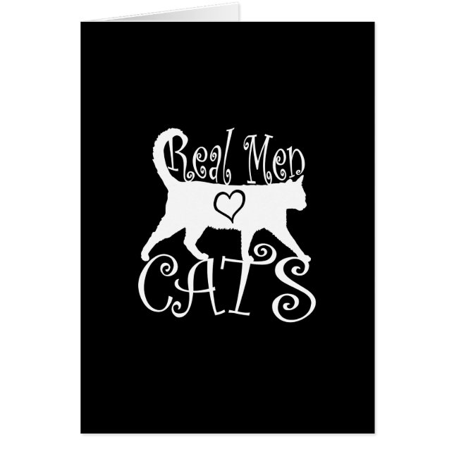 Stylish Real Men Love Cats on a black decor (Front)