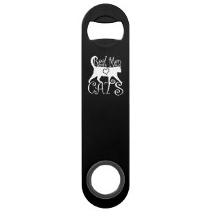 Stylish Real Men Love Cats on a black decor Bar Key