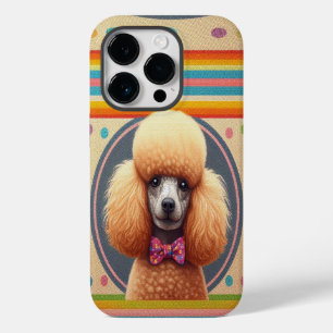 Stylish Realistic Cute Poodle Dog Colourful Border Case-Mate iPhone 14 Pro Case