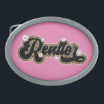 Stylish Realtor Girl Glitter Floral Belt Buckle<br><div class="desc">Stylish Real Estate Agent Realtor Girl lettering. Great floral gift idea on Christmas or Birthday for every proud realtor girl and real estate agent woman.</div>