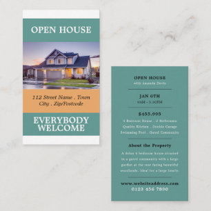 Stylish Realtor Open House Advertising Cards