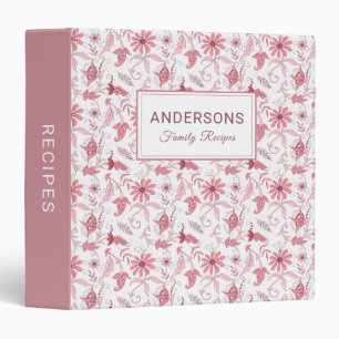 Stylish Recipe Floral Cookbook Binder