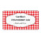 Stylish red and white gingham canning jar labels