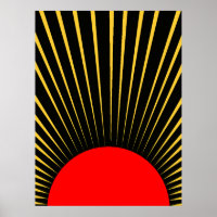 Stylish Red and Yellow Sun Rays