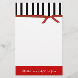 Stylish Red, Black, and White Personal Stationery