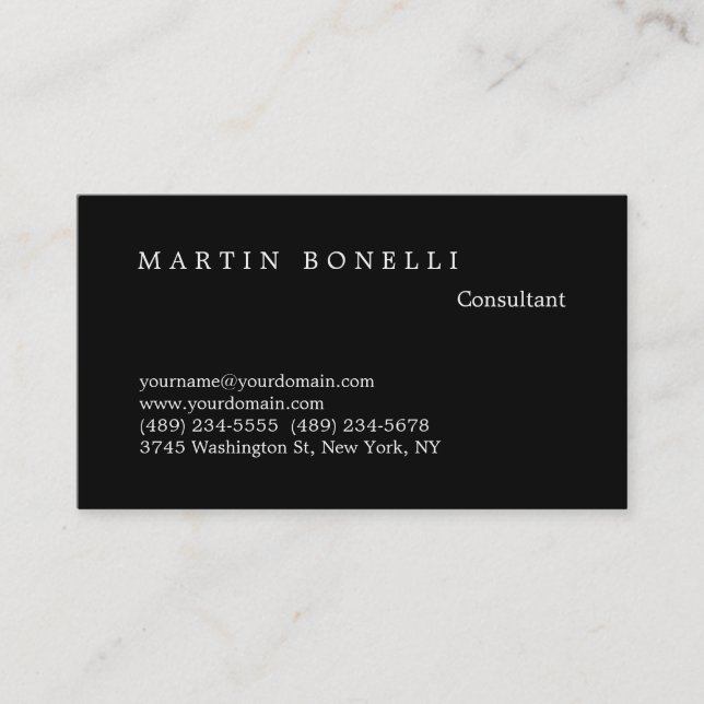 Stylish Red Black Plain Clean Business Card (Front)