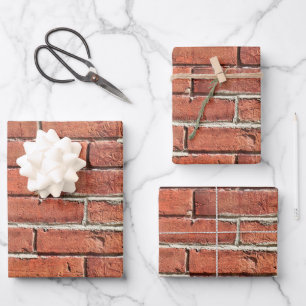 Stylish Red Brick Textured Urban Wall Wrapping Paper Sheet