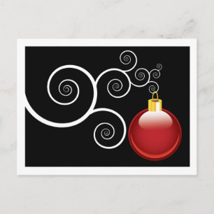 Stylish Red Christmas Ornament Xmas Holiday